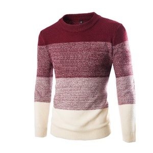 Men’s red color block sweater